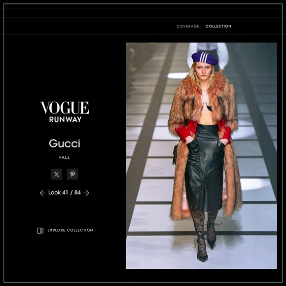 $9995 Gucci Corset Detail Caramel and Apple Red Faux Fur Runway Coat - Picture 2 of 16